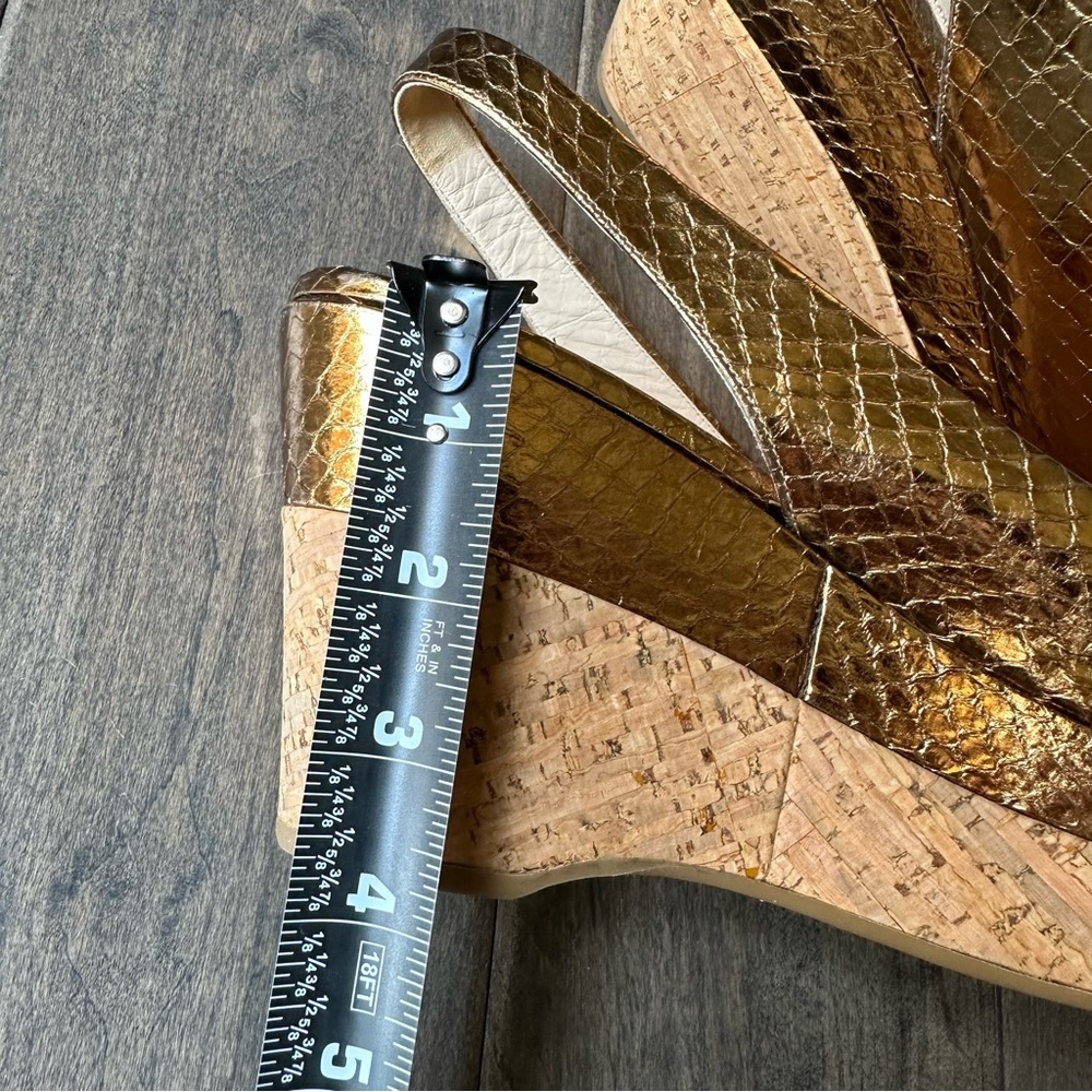PRADA Gold Wedge Slingback Sandals🌸 - Picture 13 of 16